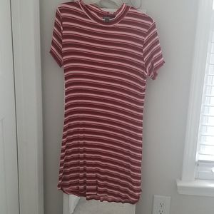 Red mock neck dress